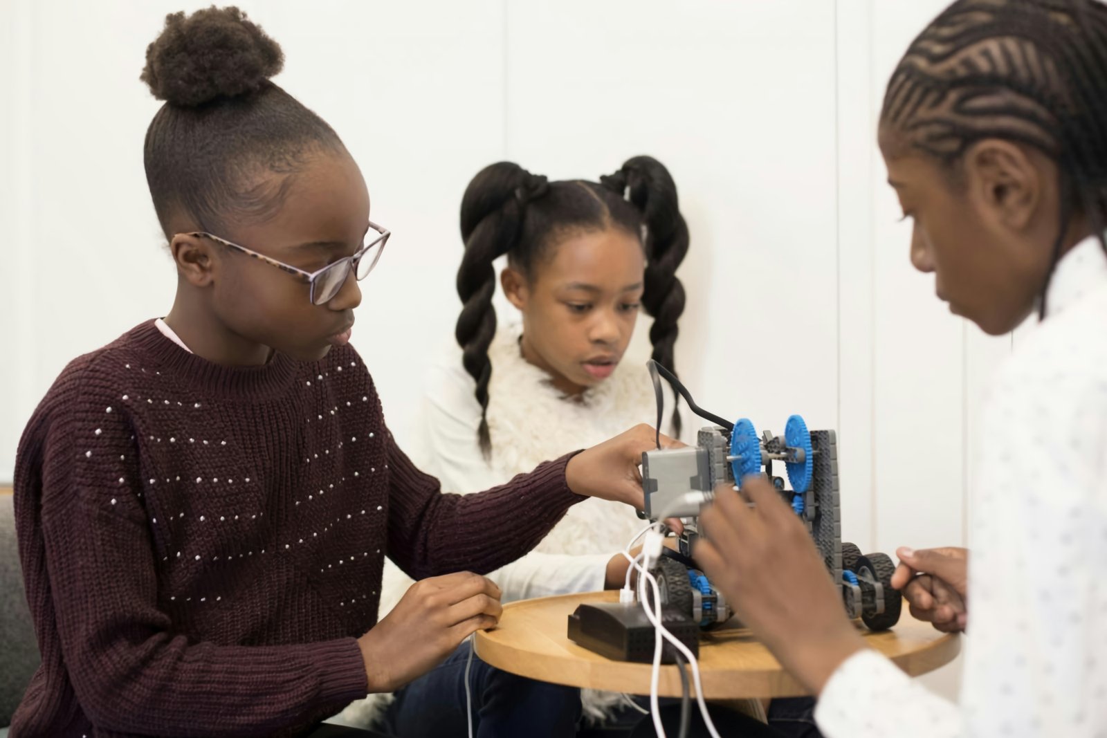 Girls at coding workshop